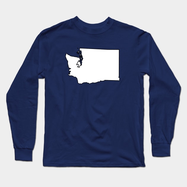 Washington - Blank Outline Long Sleeve T-Shirt by loudestkitten